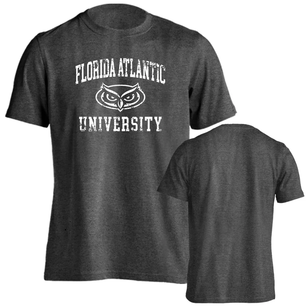 Florida Atlantic University Owls Retro Distressed Logo Tee Short Sleeve T-Shirt