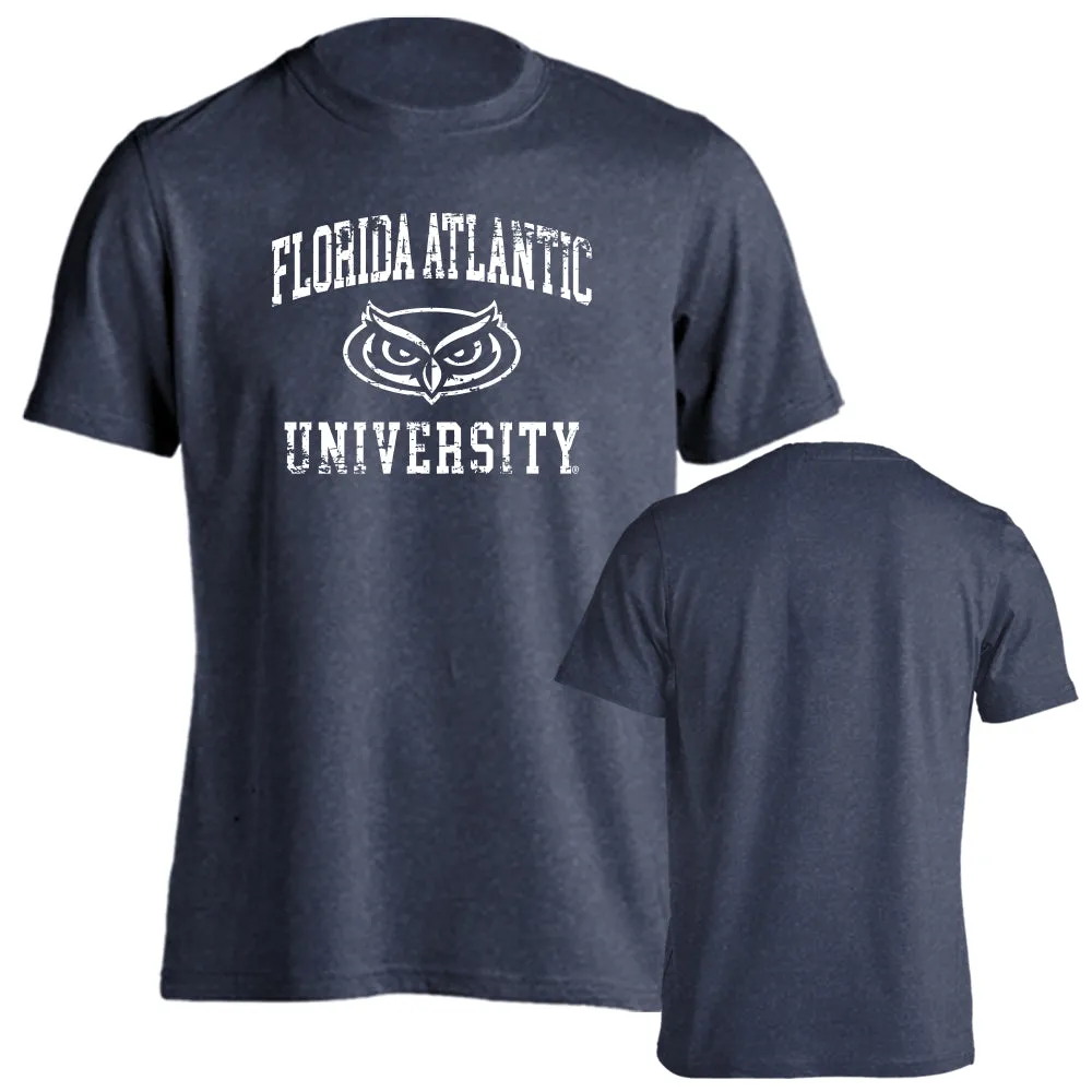 Florida Atlantic University Owls Retro Distressed Logo Tee Short Sleeve T-Shirt
