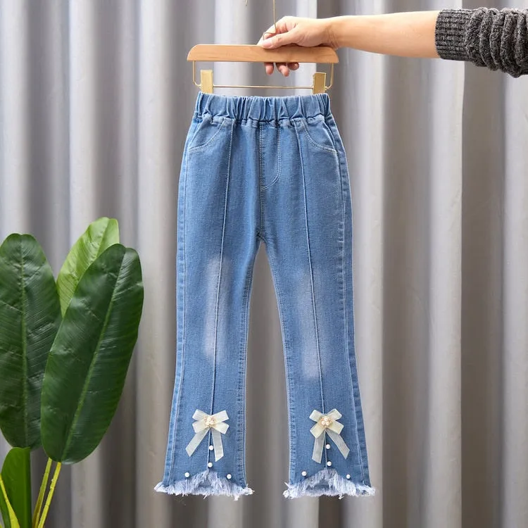 Kids Girls Jeans Spring Autumn Pants Girls Jeans Children Casual Clothing Kids Bell-bottoms - GJN0163