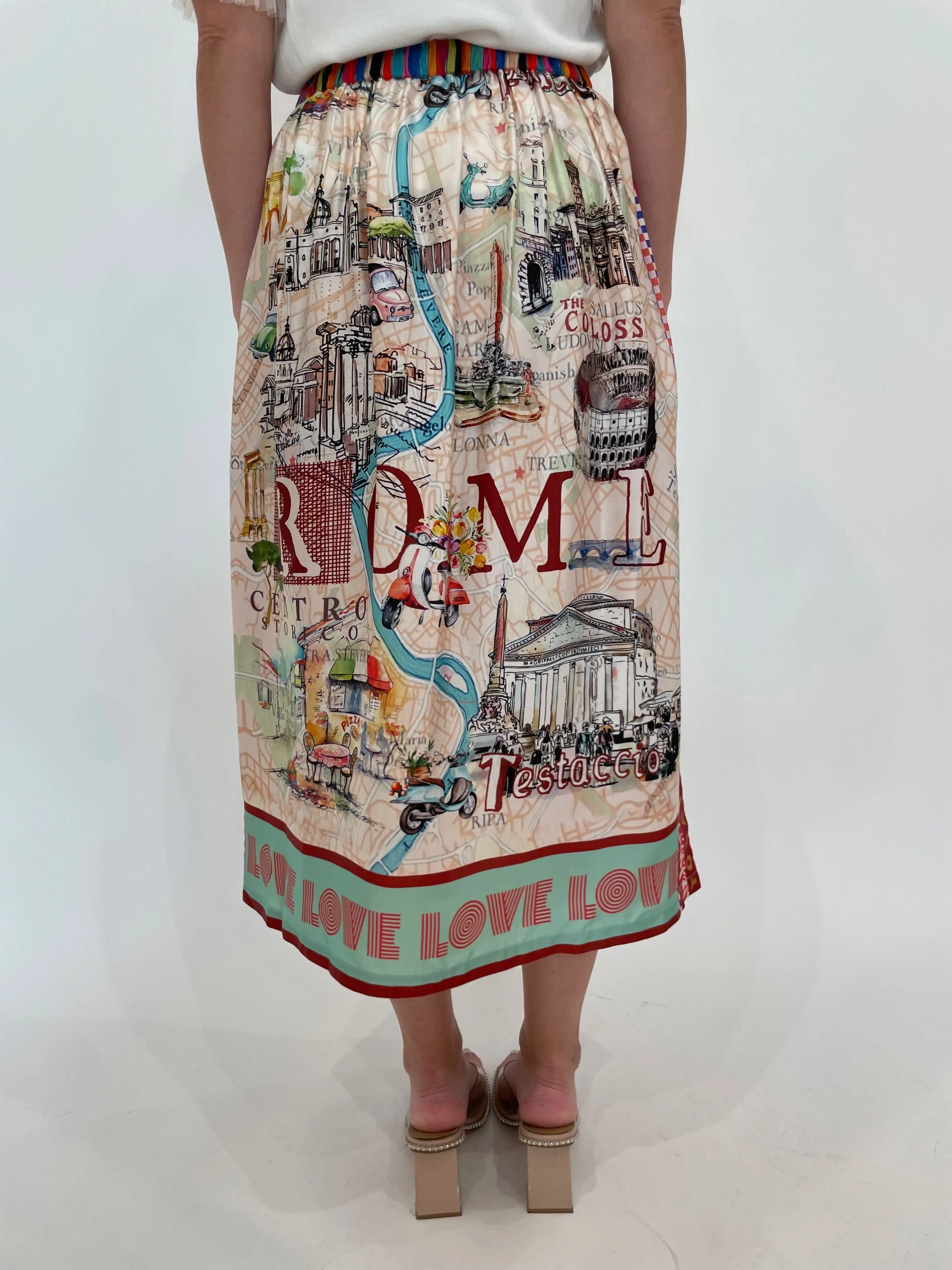 Vanessa Rouge Printed Midi Skirt
