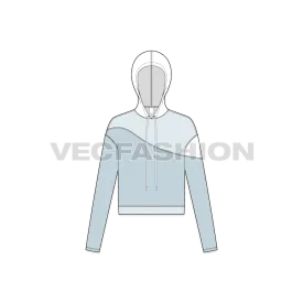 Women's Crop Hoodie Fashion Sketch Template